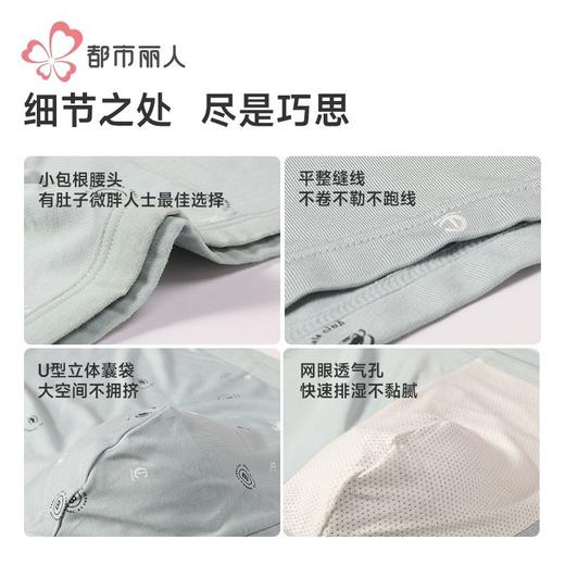 都市丽人内裤男士内裤50S人棉内裤小包根平角内裤男内裤FKHC53 商品图8