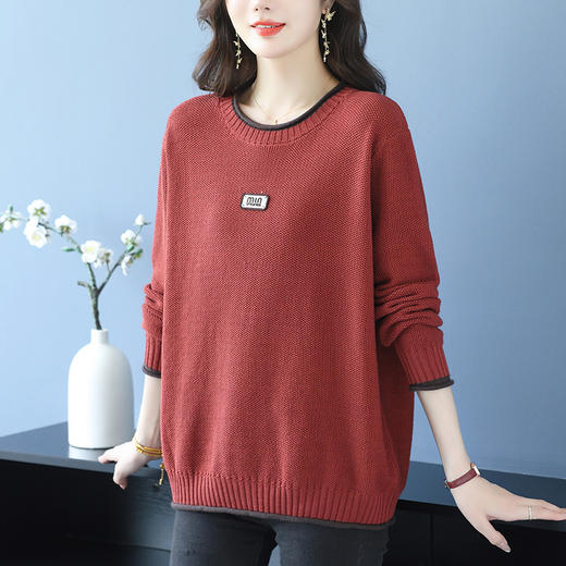 CC 10-6622大码毛衣时髦针织打底衫宽松休闲遮肚上衣 商品图2