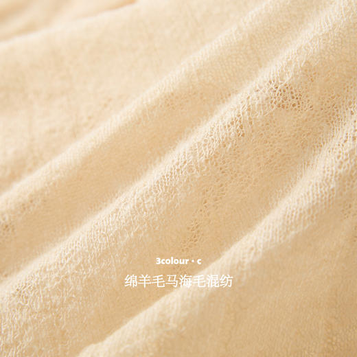 三彩【顾盼生辉】2025冬季新款修身针织衫镂空开叉毛衫C 商品图3