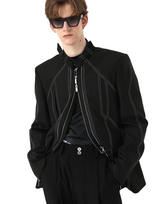 TIWILLTANG启世录 FUEL 时装原创线迹撞色双拉链先锋结构夹克外套 商品图0