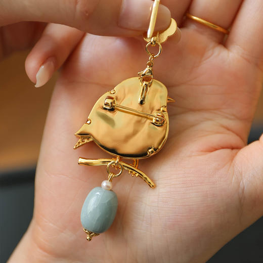 非遗盘扣 汝瓷小胖鸟胸针 女小众设计感配饰中国风 商品图5