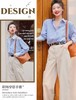 【秋上新】吉妮品牌 042蓝色口袋条纹衬衫-喜出 商品缩略图1
