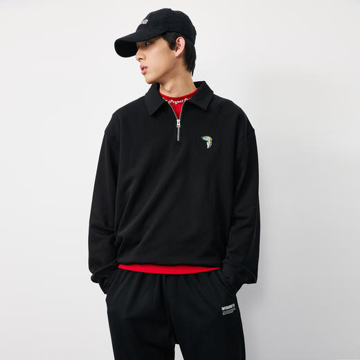 NPC潮牌胸口刺绣【达利的钟】半开襟拉链卫衣男新款秋季NP58ST10 商品图3