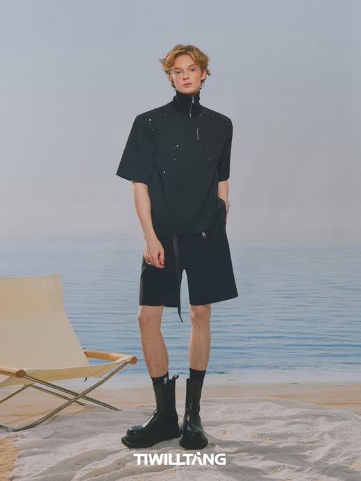 TIWILLTANG启世录“菱烬型制”袢带不对称腰头短裤宽松休闲裤男 商品图4