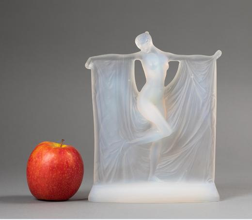 独角鹿西洋古董1925年法国顶级水晶工坊莱俪LALIQUE设计出品「SUZANNE 苏珊娜」主题欧泊水晶雕塑摆件 商品图1