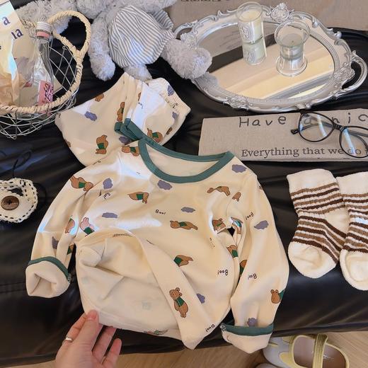 【柔软舒适！卡通图案】新款男女童宝宝秋衣秋裤儿童韩版休闲卡通德绒家居服睡衣套装。rb 商品图1