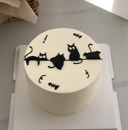 【优品系列】---【可爱小黑猫】创意生日蛋糕蛋糕 商品图0