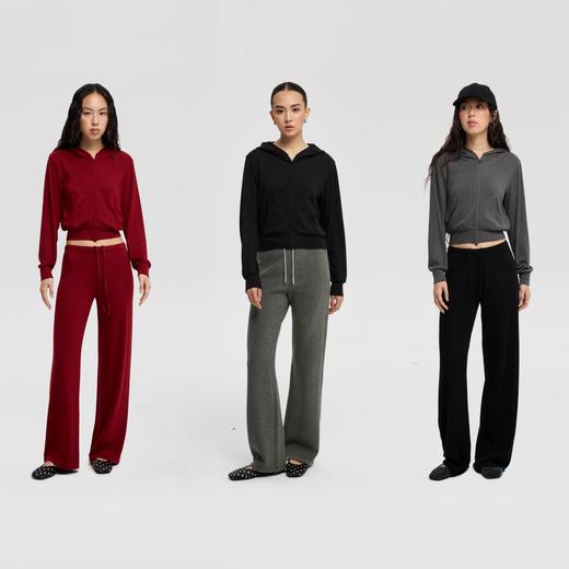 oneup兔毛连帽短款拉链卫衣 商品图4