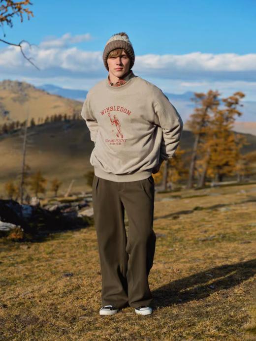 Evistub/E-4DCK1118/高密暖绒易打理宽松西裤 商品图2