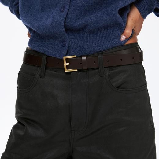 oneup头层全牛皮方头皮带（男女同款） 商品图1