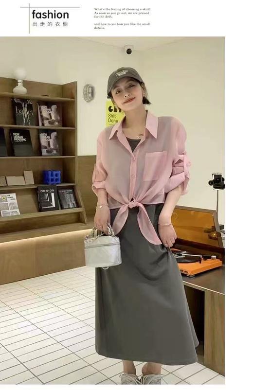 【清仓特卖】74%天丝粉色夏季薄款单件系结衬衫-喜出 商品图2