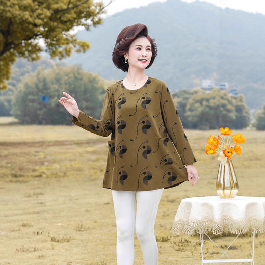 2025年春季新款显瘦遮肚百搭洋气衬衫中年妈妈时尚中长款 商品图1