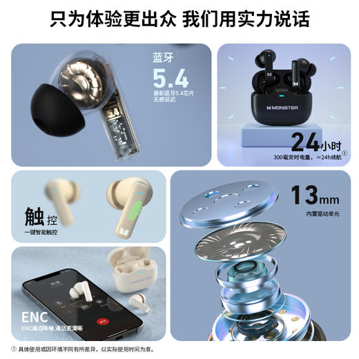 MONSTER魔声GT17无线蓝牙耳机｜无线束缚，HiFi级音质 商品图1