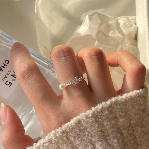 卡蒂罗/KADER  蝴蝶絮语女戒 在逃公主系列 小众设计蝴蝶镂空镶嵌闪锆简约大气开口戒 ins温柔气质创意百搭 商品图4