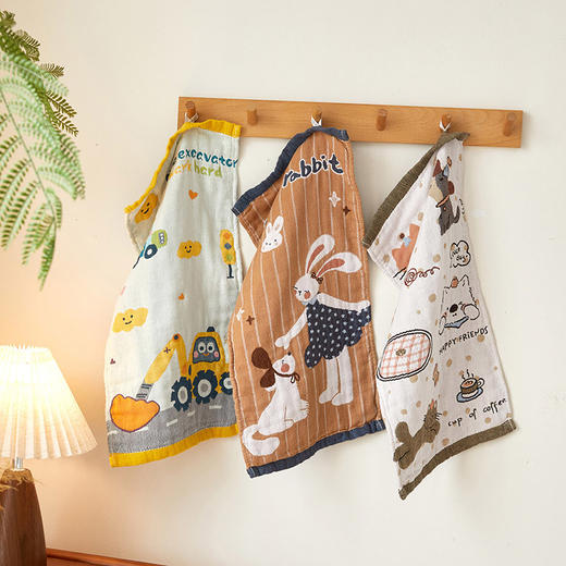 【品牌直发】加倍生活 A类全棉四层卡通纱布童巾 2/3条装 25*50cm儿童毛巾 柔软婴幼童巾 吸水速干不掉毛洗脸巾 商品图2