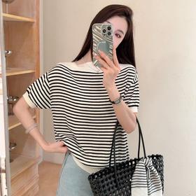 清仓特价福利款！【南油女装斜肩短袖T恤】 一字肩/‪斜肩两种穿法 上身亲肤 螺纹肌理