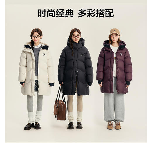 笛莎Deesha青少年女童羽绒服2025冬季女童连帽长款羽绒服 商品图3