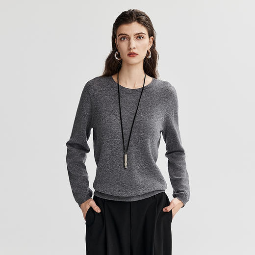 棉仓366635025-一体成型圆领12羊绒针织衫 商品图1