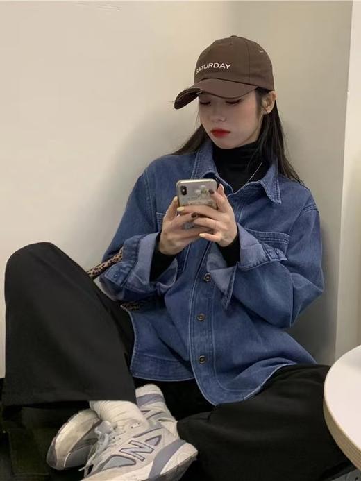 【秋上新】7456牛仔双口袋衬衫-喜出 商品图1