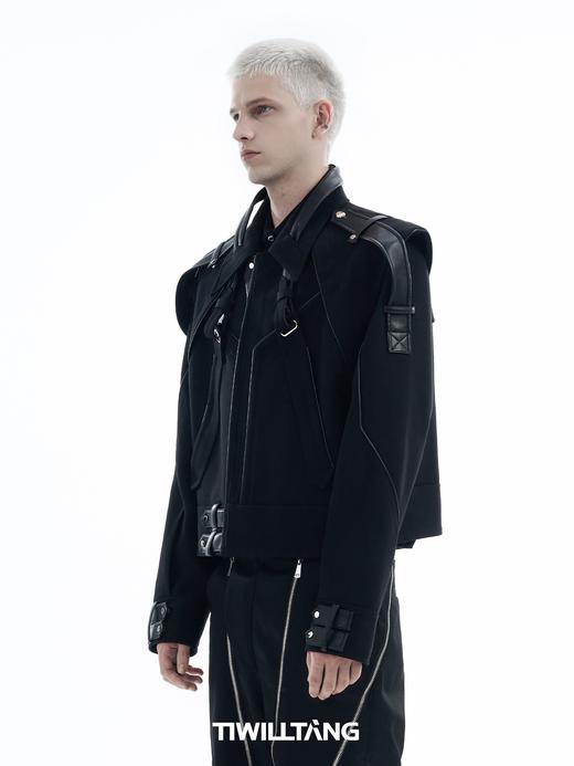 TIWILLTANG启世录“光寂翎锢”结构拼接可拆卸短呢重工夹克外套 商品图1