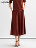 【松弛慵懒】阿菁娜亚麻绵羊毛混纺中长款半身裙F30Q313002 商品缩略图0