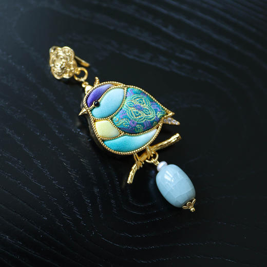 非遗盘扣 汝瓷小胖鸟胸针 女小众设计感配饰中国风 商品图3