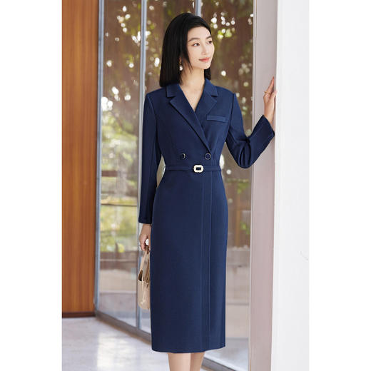 剩S 米思阳2026春季知性通勤风修身连衣裙商务OL修身显瘦中长款西装裙女4311 商品图2