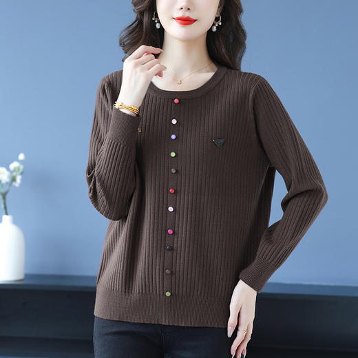 CC 10-6620大码针织上衣简单大方显瘦洋气 商品图2