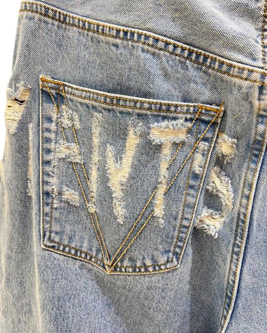 中性款破洞阔腿牛仔裤 商品图2