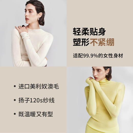 棉仓366635040-可机洗全羊毛打底衫女25秋冬120s18针打底针织衫 商品图1