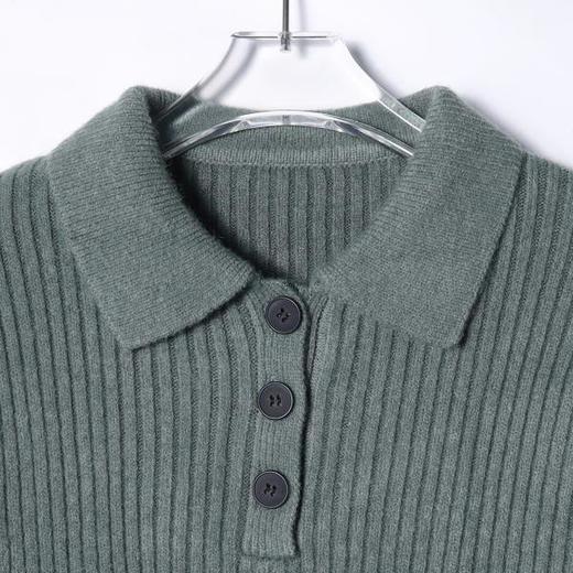 SDSA男士秋冬新款痞帅男装纯色polo领毛衣下摆流苏设计百搭针织衫 商品图2