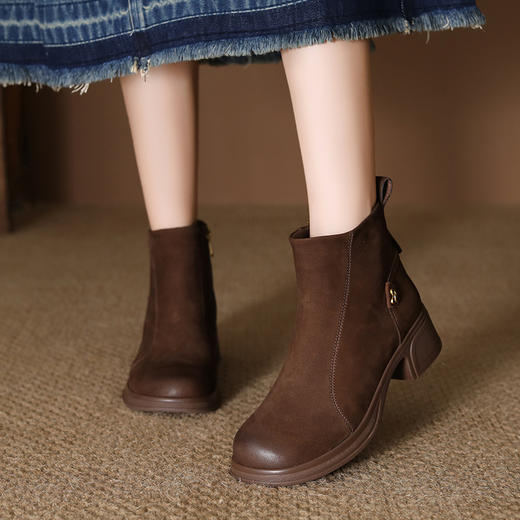 FR 85109复古马丁靴时尚平底软底短靴 商品图2