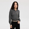 oneup兔毛连帽短款拉链卫衣 商品缩略图0