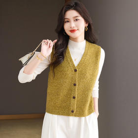 CC 26-9129针织马甲V领洋气漂亮无袖开衫