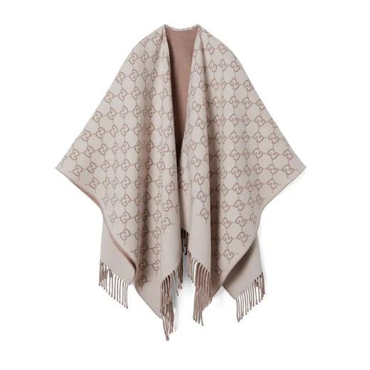 GUCCI 古驰 女士GG羊毛提花斗篷 米色 817831 3G200 9165 商品图0