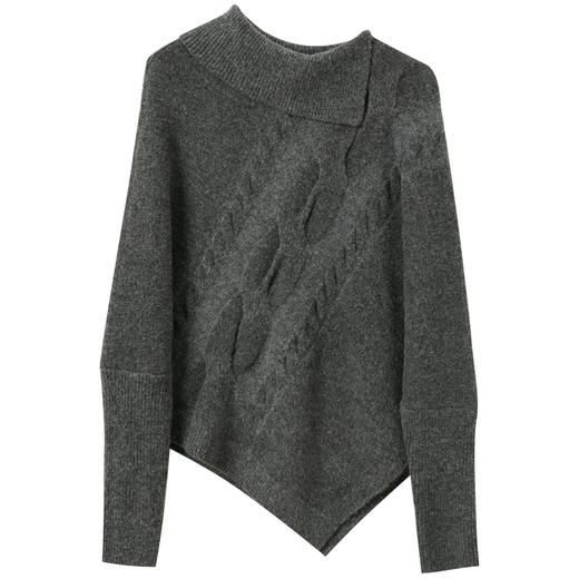 三彩独醒2025冬季新款复古针织衫半高领绞花毛衫设计感F 商品图4