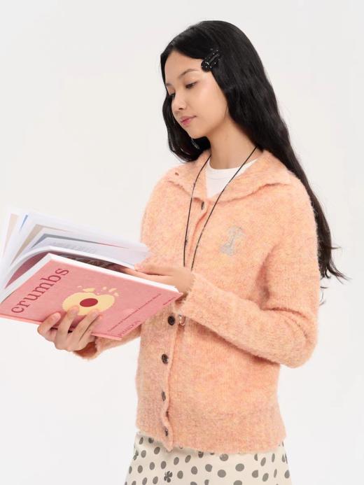 heris/H53105/银色雪人刺绣 粉彩色杂花圈圈纱 慵懒宽松毛衣开衫 商品图3