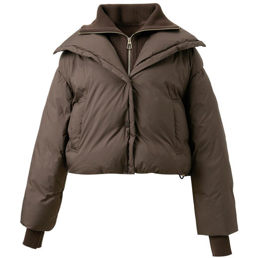 三彩2025冬季新款90白鸭绒羽绒服宽松假两件面包服短款保暖M 商品图4