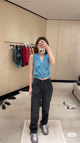 TY322- 香奈儿24A 手工格纹牛仔长裤 (PG*MM)