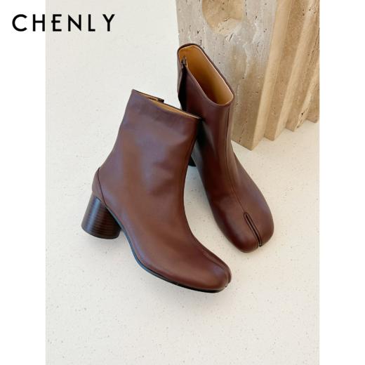 尘衣｜25F/W 意大利进口小羊皮分趾短靴 商品图0