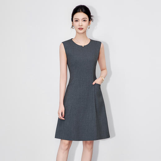 「高货wl」全新升级【铂金会员284/天猫379/差价95】(02358)洛诗琳气质无袖背心连衣裙2025秋季简约收腰显瘦A字裙女 商品图0