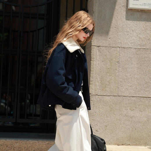 三彩2025冬季新款翻领羽绒服90白鸭绒压胶直充短款休闲M 商品图3