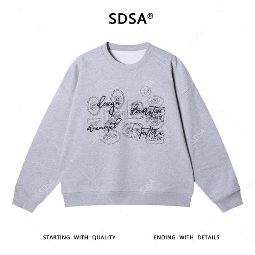 SDSA男士秋冬新款痞帅男装撞色刺绣字母印花圆领卫衣百搭时尚上衣 商品图1