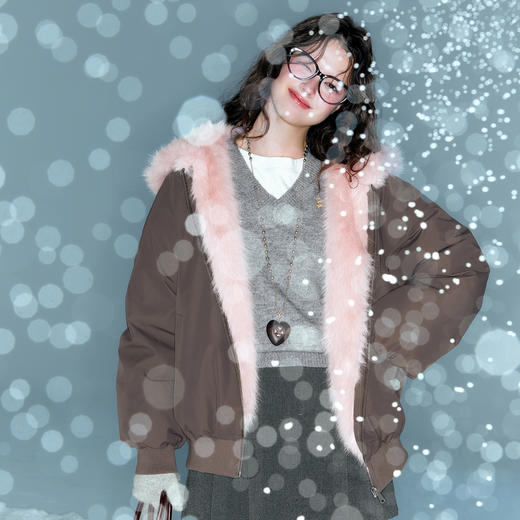 【三防】三彩独醒2025冬季新款毛领连帽羽绒服宽松90白鸭绒外套F 商品图2