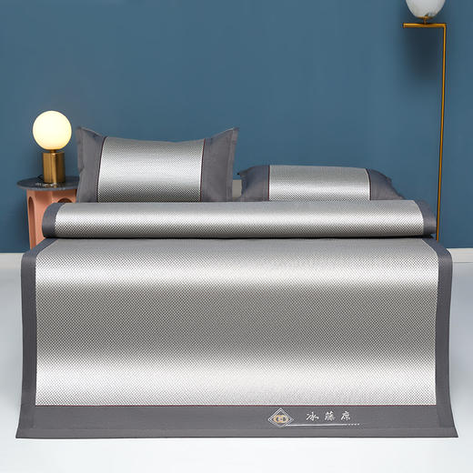 雅鹿-刺绣冰藤席三件套ZZLY-YLX2521（花色：灰）180*200cm—rxs 商品图12