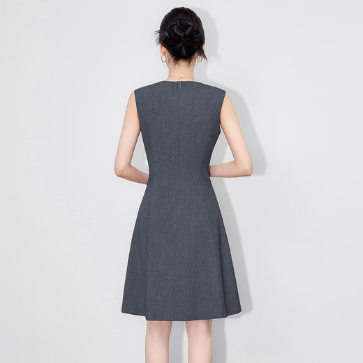 「高货wl」全新升级【铂金会员284/天猫379/差价95】(02358)洛诗琳气质无袖背心连衣裙2025秋季简约收腰显瘦A字裙女 商品图1