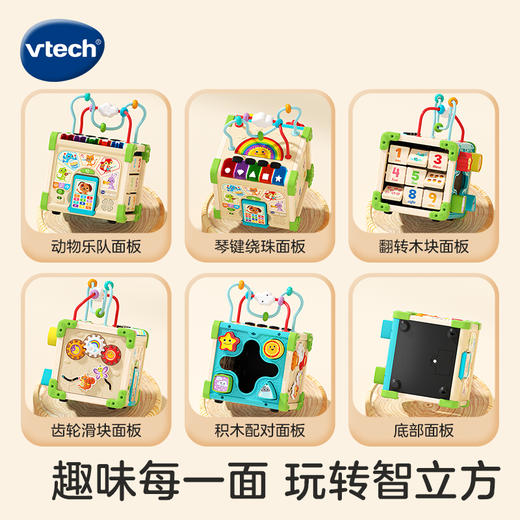 新品伟易达源木智立方六面体多功能益智早教2岁宝宝婴儿绕珠玩具 商品图0