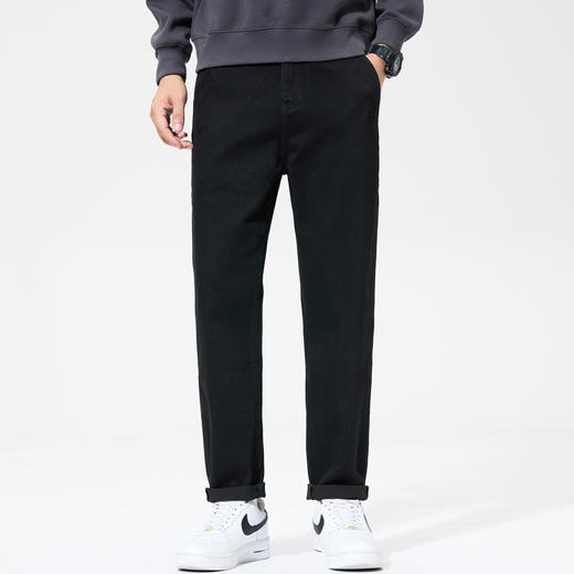 【DQ】大依优型大码男装新款潮流牛仔裤男宽松百搭弹力小直筒长裤 商品图5