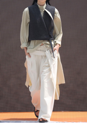 CHAMBARET PANTALON LARGE CEINTURE LONGUE - 白色