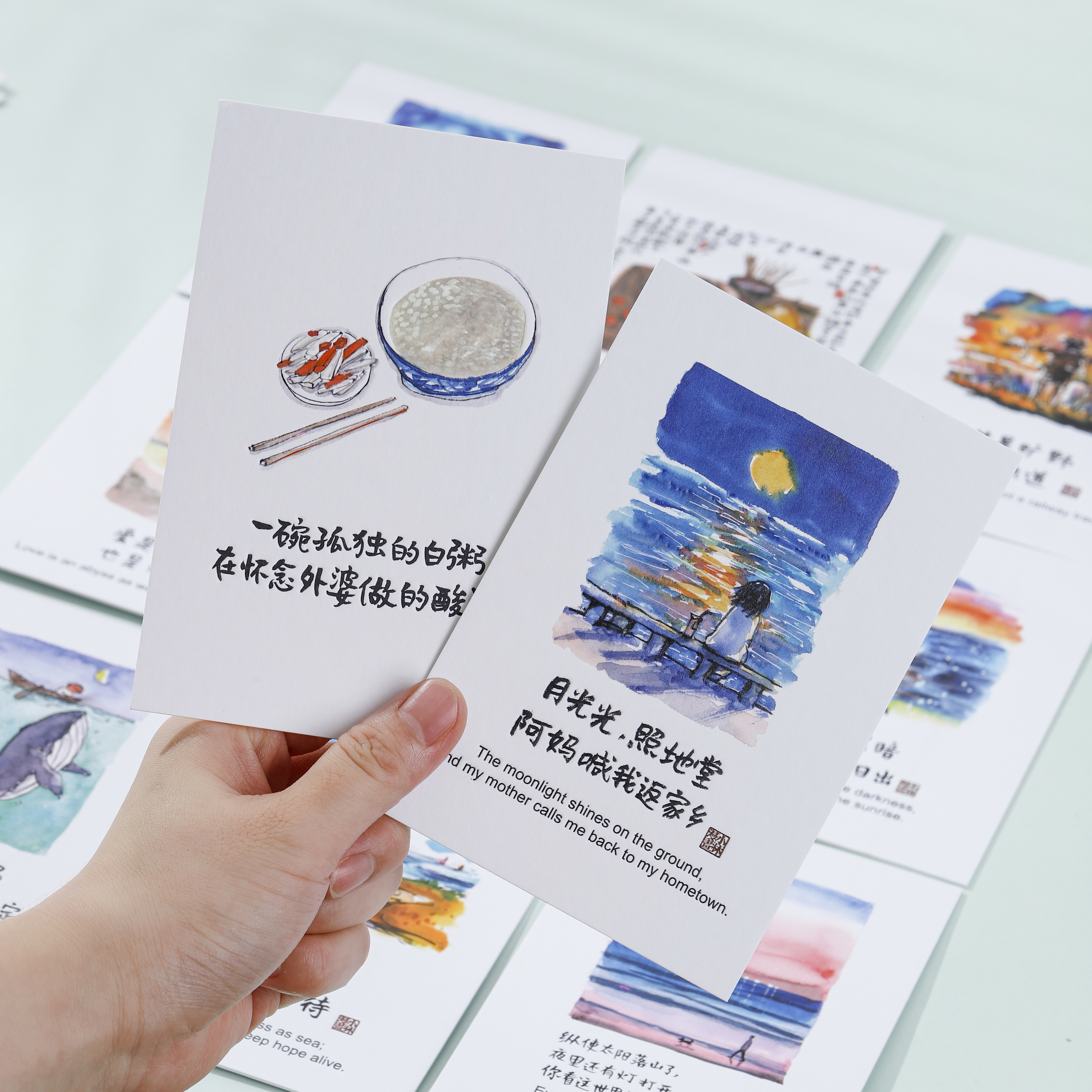 小林漫画 高端棉卡纸 特种纸张 明信片 凹凸纹理  明信片